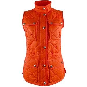 Ralph Lauren Womens Outerwear Quilted Orange Vest